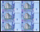 UKRAINE 5 HRYVEN 2015 Sign. GONTAEVA UNCUT SHEET / BLOCK OF 6 Pick 118e Unc - Ukraine