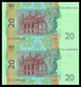 UKRAINE 20 HRYVEN 2004 UNCUT PAIR / VERTICAL BLOCK OF 2 Pick 120e Unc - Ukraine