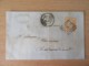 France - Timbre Napoléon III 40c Orange YT N°16 Non-dentelé Sur Lettre Circulée En 1861 - Ob. PC 2221 - 1853-1860 Napoleone III