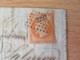 France - Timbre Napoléon III 40c Orange Vif YT N°16 Sur Lettre Circulée En 1857 - Ob. PC 2221 - 1853-1860 Napoleone III