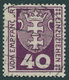 PORTOMARKEN P 3a O, 1921, 40 Pf. Dunkelpurpur Mit Interessantem Druckausfall In Der Linken Oberen Ecke, Pracht, Fotobefu - Sonstige & Ohne Zuordnung