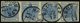 ÖSTERREICH 5Y O, 1854, 9 Kr. Blau, Maschinenpapier, Type IIIb, Im Waagerechten Viererstreifen, K1 NEUSATZ, Pracht, Fotoa - Usati