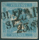 ÖSTERREICH BIS 1867 6Iy O, 1851, 0.6 Kr. Hellblau, Type I, Geripptes Papier, Mit Doppelentwertung Von ZARA Und TOSCOLANO - Oblitérés