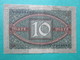 Billet, Allemagne, 10 Mark  -  Ft: 12,5 X 8 Cm - 1920 - 10 Mark