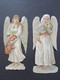 Découpis Vers 1900. Gaufré. 2  ANGES. Angel. Avec Paillettes Pour Le Plus Grand.  14 X 6 Cm - Autres & Non Classés