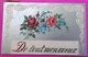 Cpa Romantique De Tout Mon Coeur 1907 Carte Postale Fantaisie Gauffrée Roses Rouges - Autres & Non Classés