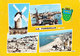 2 CARTES LA TURBALLE Plusieurs Vues Multi Vues (moulin Port PHARE  Plage Vue Générale ) Circulée Timbrée - La Turballe