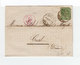 Sur Pli AC Helvetia Assise 25 C. Vert. CAD Genève 1877. Cachet Rouge Ambulant Suisse. CAD Lyon. (1091x) - Marcofilia