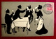 766/ CPA SILHOUETTES HOMMES FEMME BUVANT CHOPES DE BIERE - CACHET BIRKENFELD FURSTENTHUM ( OLDENBOURG ALLEMAGNE ?) - Silhouettes