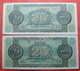 GREECE LOT 2 X BANKNOTES 25 DRACHMAI 1944 - Grèce