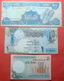 LOT X 3 MIDDLE EAST AND ASIA BANKNOTES. QATAR, LEBANON, BANGLADESH - Qatar