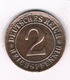 2 PFENNIG  1924 J DUITSLAND /1491/ - 2 Rentenpfennig & 2 Reichspfennig