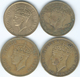 Jamaica - George VI  - 1937 ¼ Penny / Farthing - 1942 (KM42) & 1950 (KM33); ½ Penny - 1938 (KM31) & 1952 (KM34) - Jamaique