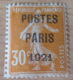 France - Lot De 5 Timbres Semeuse Préoblitérés 1921 / 1922 Sur Charnières - YT N°29, 30, 33, 36, 37 - Bonne Cote - 1893-1947