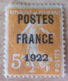 Delcampe - France - Lot De 5 Timbres Semeuse Préoblitérés 1921 / 1922 Sur Charnières - YT N°29, 30, 33, 36, 37 - Bonne Cote - 1893-1947