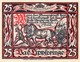 Billet Allemand - 25 Pfennig - Lippspringe 1921 - Bauer Avec Attelage à Cheval, Stadtwappen - Lokale Ausgaben