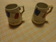 2 Petites Tasses Patriotiques (porcelaine  Ou Biscuit ??) Militaria ??? -drapeau Francais Haut 5.5cm - Autres & Non Classés