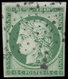 O FRANCE - Poste - 2, étoile Muette, Signé Calves, Filet Non Touché: 15c. Vert (certificat Miro) - 1849-1850 Ceres