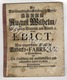 EDIKT Des FÜRSTEN AUGUST WILHELM Fürstliche Tabak-Fabrik 26 Pages  20 X 16.5 Cm  BRAUNSCHWEIG 1717 - Historische Dokumente