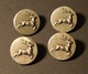 Lot Boutons Anciens - Cerf En Relief Erganté - Boutons