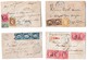 4 Enveloppes Chargées Ou Recommandées Affranchissements Multiples. Voir Détails - 1849-1876: Période Classique