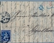 1863 , SUIZA , CARTA CIRCULADA , ZÜRICH - ST. GALLEN  , YV. 36 HELVETIA 10 C. AZUL , LLEGADA - Lettres & Documents