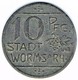 Allemagne - Nécessité - 10 Pfennig 1918 (zinc) WORMS - Monétaires/De Nécessité