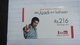 India-airtel Aisi Azadi Aur Kahaan(58a)(rs.216)(new Delhi)(5038381821232395)(look Out Side)used Card+1 Card Prepiad Free - Inde