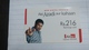 India-airtel Aisi Azadi Aur Kahaan(58a)(rs.216)(new Delhi)(5038381821232395)(look Out Side)used Card+1 Card Prepiad Free - India