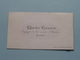 Charles CAMPUS Voyageur De La Maison BENDA à BRUXELLES ( Porcelein / Porcelaine ) Formaat +/- 8,5 X 4,5 Cm.! - Cartes De Visite