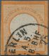 Deutsches Reich - Brustschild: 1872, ½ Gr. Orange Großer Schild UNGEZÄHNT, Entwertet Mit Einkreisste - Oblitérés