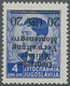 Dt. Besetzung II WK - Montenegro: 1943, 20 L Auf 4 Din Lebhaftviolettultramarin, Type I, Mit KOPFSTE - Occupation 1938-45