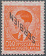 Dt. Besetzung II WK - Serbien: 1941, 0,50 D Rotorange Freimarke, Mit KOPFSTEHENDEM Aufdruck "SERBIEN - Occupation 1938-45
