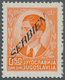 Dt. Besetzung II WK - Serbien: 1941, 0,50 D Rotorange Freimarke, Mit Abart FEHLENDER Netzüberdruck, - Occupazione 1938 – 45