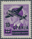 Dt. Besetzung II WK - Serbien: 1942, 10 D Auf 12 D Dunkelpurpurviolett Flugpostmarke, OHNE NETZÜBERD - Occupation 1938-45