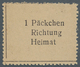 Feldpostmarken: 1943, Krim-Zulassungsmarke "1 Päckchen / Richtung / Heimat", Type II A, In Der 2.Zei - Other & Unclassified