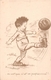 ¤¤  -  ILLUSTRATEUR  " Germaine BOURET "  -  Rare Carte En Noire Et Blanc  -  Petit Garçon  -  Sport , Football  -  ¤¤ - Bouret, Germaine