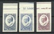 LETTLAND Latvia 1929 Michel 146 - 148 B MNH Incl Margin Bogenrandinschriften - Lettland