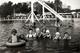 Photo Originale Piscine Et Maillots De Bains Pour Jeunes Femmes En 1931 Au Pied De La Terrasse " Masticon " & Toboggan - Pin-up