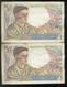 Lot De 2 Billets 5 Francs Berger 23-12-1943 Numéros Consécutifs TTB+ - 5 F 1943-1947 ''Berger''