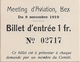 Aviation - Billet D'entrée Meeting Bex - 1919 - Tickets D'entrée