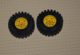 Lego Lot 2x Roue Complète Avec Jante 20x30 Pneu Noir Jante Jaune Ref 4266c02 Pneu Ref 4267 Jante Ref 4266 - Lego Technic