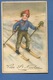 ENFANTS - Jolie Carte Illustrateur  "Vive Saint Nicolas " Signée HANNES PETERSEN Skieur Ski Neige Montagne - Saint-Nicolas