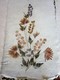 Vintage France Lot 5 Feuilles Bouquet De Fleurs Plantes Séchées Pressées Papier Chiffon Fabriqués Recyclés Chutes Tissus - Other & Unclassified