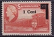 SURINAME 1950 Hulpuitgifte Zegels 1945 Overdrukt 1 / 7½ Cent Oranje Balk In 2 Delen Type I NVPH 284 C Ongestempeld - Suriname ... - 1975