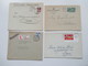 Delcampe - Schweiz 1910 - 40er Jahre Belegeposten 145 Stk.interessante Belege / Karten. 4er Blocks / Firmenbriefe / Stempel Randstk - Collections (sans Albums)