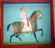 ASIE INDE PERSE CHASSEUR CAVALIER GOUACHE ORIGINALE ANCIENNE  DE DE BELLE QUALITE ORNEE ET DOREE VOIR LE DOS - Art Asiatique