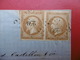 PC 259 PAIRE TIMBRE NAPOLEON 10 C CACHET BARJAC LETTRE VIA VOIRON  1860 - 1849-1876: Période Classique