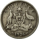 Monnaie, Australie, George V, Sixpence, 1926, TB+, Argent, KM:25 - Sixpence