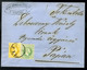 PEST 1867. Dekoratív, Céges Boríték 3Kr+2kr-ral Pápára Küldve - Gebraucht